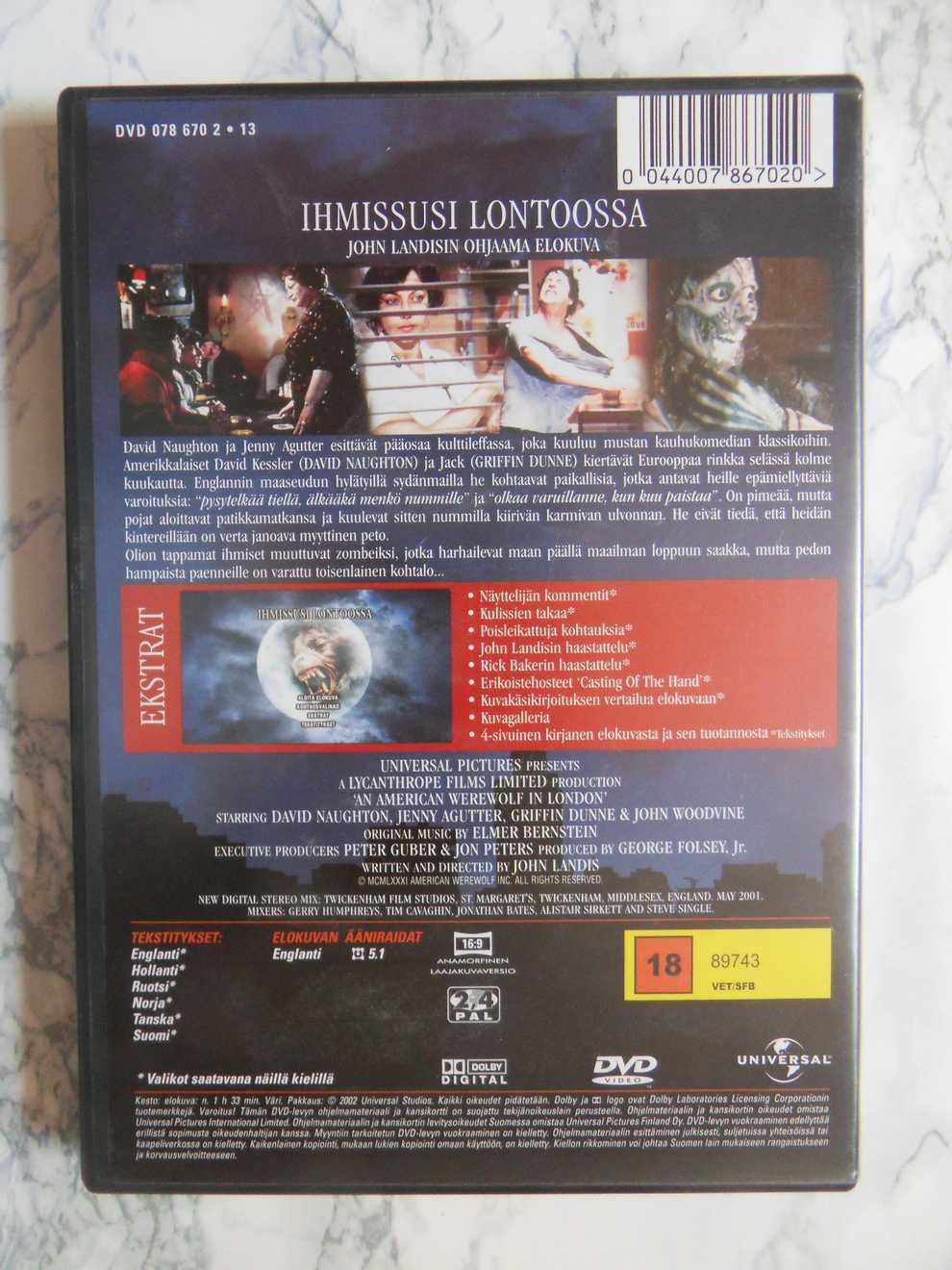 Ihmissusi Lontoossa, Special Edition (DVD) - Image 2