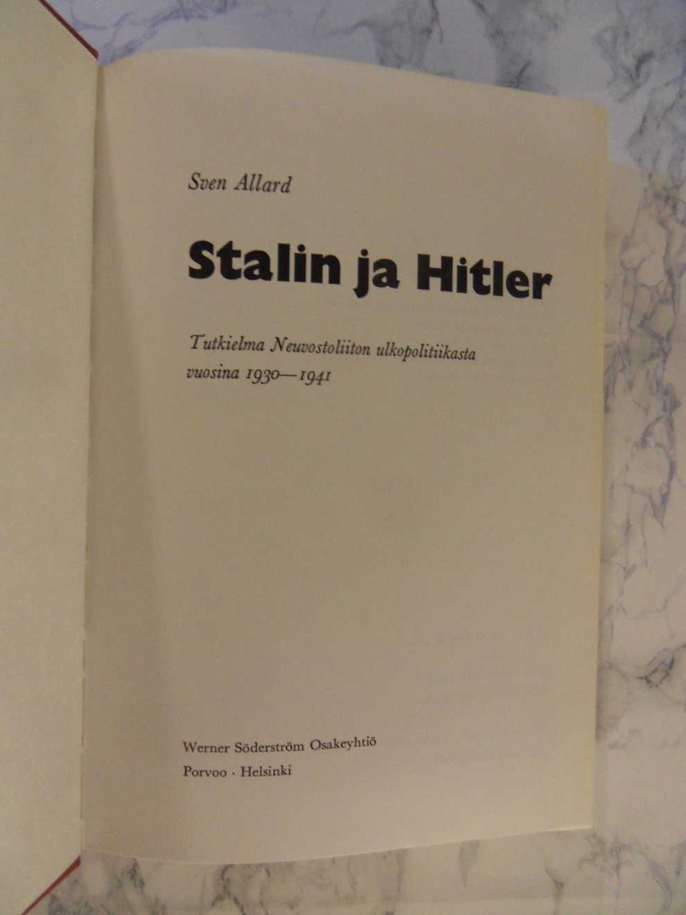 Stalin ja Hitler, Sven Allard - Image 2