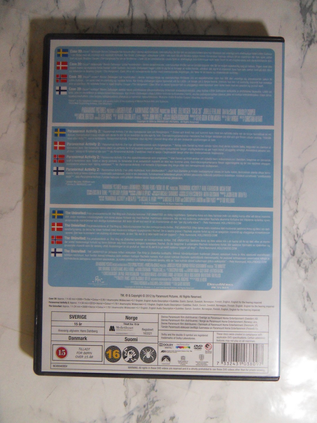 Case 39, Paranormal activity 2, The uninvited (DVD) - Image 2